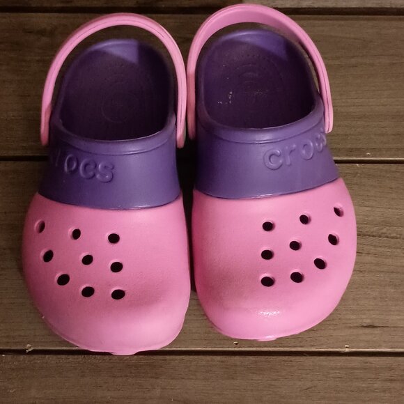 Crocs Electro II Kids Girls Slip On Clogs 15608 Size C13 Pink/Purple - Picture 4 of 12